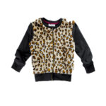 Παιδική ζακέτα κορίτσι μαύρο λεοπάρ FUNKY 220-709103-1