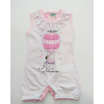 Βρεφικό φορμάκι μακό αμάνικο για κορίτσι εκρού-ροζ Funky 118-060112-1