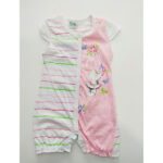 Βρεφικό φορμάκι μακό κοντομάνικο για κορίτσι εκρού-ροζ Funky 118-060137-1