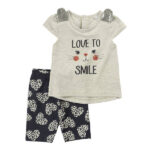 Βρεφικό σετ μακό μπλούζα-κάπρι κορίτσι λευκό-μπλε Funky 120-919102-1