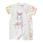 Βρεφικό φορμάκι μακό κοντομάνικο για κορίτσι εκρού Funky 120-060135-1