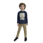 Παιδική μπλούζα μακό μακρυμάνικη για αγόρι πετρόλ Funky 221-306116-1