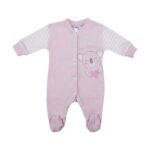 Βρεφικό φορμάκι μακό μακρυμάνικο για κορίτσι ροζ PRETTY BABY 35989