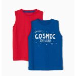 Bρεφικό σετ 2τμχ μπλουζάκια αμάνικα για αγόρι κόκκινο-μπλε Zippy ZB0305-487-1