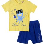 Σετ μακό καλοκαιρινό για αγόρι σε χρώμα κίτρινο-μπλε FUNKY 121-801119-1