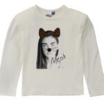 Παιδική μπλούζα μακρυμάνικη για κορίτσι εκρού GANG 221428