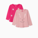 Βρεφικά μπλουζάκια 2pack μακό μακρυμάνικα για κορίτσι ροζ-φούξια ZIPPY ZTG0303-488-8