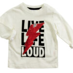 Βρεφική μπλούζα μακό μακρυμάνικη για αγόρι εκρού Funky 221-806113-1