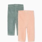 Βρεφικά κολάν κοτλέ 2pack για κορίτσι ροζ-μέντα ZIPPY ZNG0403-488-4