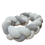 Χειροποίητη προστατευτική πλεξούδα λευκό-γκρι CC22-001