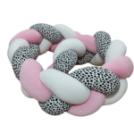 Χειροποίητη προστατευτική πλεξούδα λευκό-ροζ CC22-002