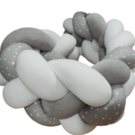 Χειροποίητη προστατευτική πλεξούδα τετραπλή γκρι-λευκό CC22-011