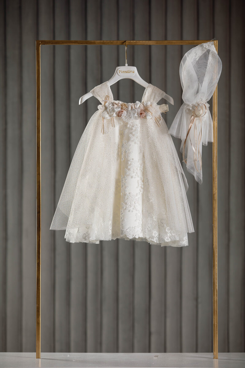 Piccolino Βαπτιστικό Φόρεμα για Κορίτσι DR20S33 Tuliana Ivory