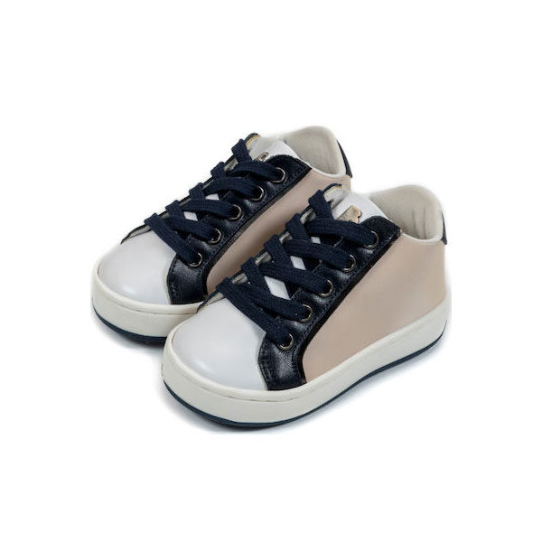 Babywalker Τρίχρωμο Sneaker Εκρού-Λευκό-Μπλε EXC5197