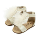 Babywalker Δερμάτινο Πέδιλο Διακοσμημένο με Πον Πον PRI2599 εκρού