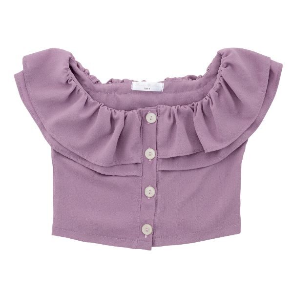 Μπλούζα κοντομάνικη crop top για κορίτσι σε χρώμα μωβ FUNKY 122-505102-2