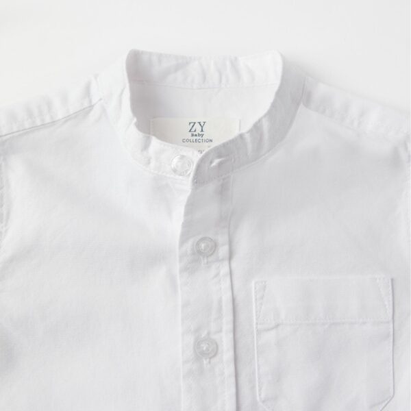 Βρεφικό πουκάμισο mao κοντομάνικο λινό λευκό αγόρι ZIPPY 31043477041-1