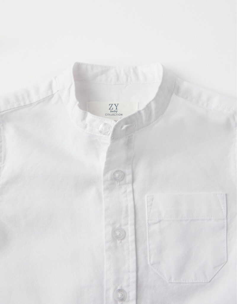 Βρεφικό πουκάμισο mao κοντομάνικο λινό λευκό αγόρι ZIPPY 31043477041-1