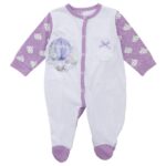 Βρεφικό φορμάκι μακό μακρυμάνικο κορίτσι λευκό-μωβ FUNKY 122-060121-1