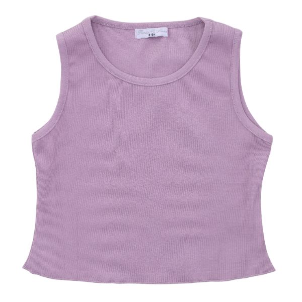 Μπλούζα αμάνικη crop top για κορίτσι σε χρώμα λιλά FUNKY 122-505124-1