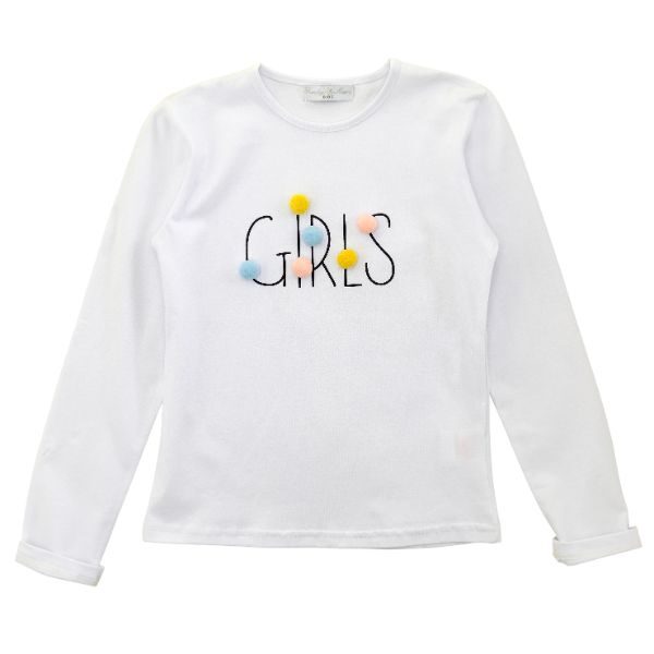 Μπλούζα μακρυμάνικη για κορίτσι σε χρώμα λευκό FUNKY 122-506102-1