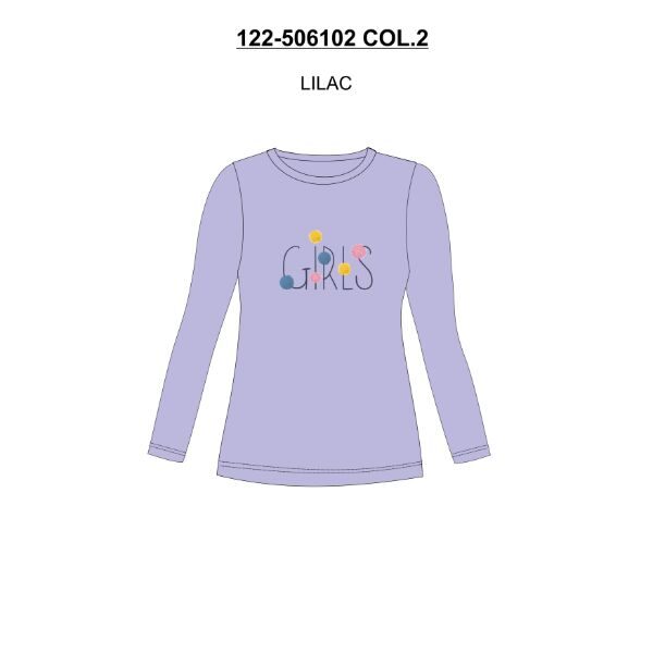 Μπλούζα μακρυμάνικη για κορίτσι σε χρώμα λιλά FUNKY 122-506102-2