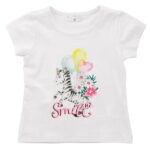 Παιδική μπλούζα κοντομάνικη για κορίτσι λευκό FUNKY 122-705110-2