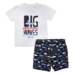 Βρεφικό σετ καλοκαιρινό για αγόρι μπλε-λευκό FUNKY 122-804104-1