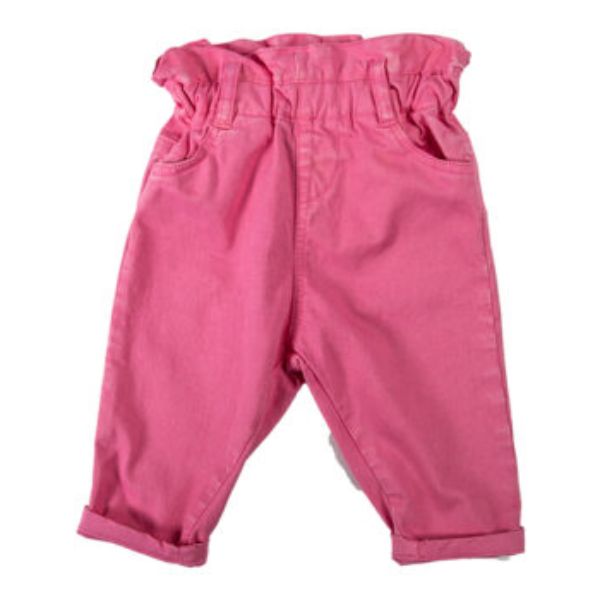 Παντελόνι βρεφικό ροζ ψηλόμεσο με λάστιχο για κορίτσι Gang 122202