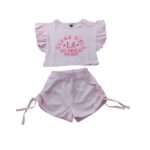 Βρεφικό σετ μακό μπλούζα-σορτς για κορίτσι ροζ Gang 122208