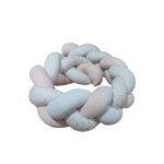 Χειροποίητη προστατευτική πλεξούδα λευκό-λευκό αστέρια-ροζ απαλό CC22-004