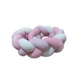 Χειροποίητη προστατευτική πλεξούδα λευκό-ροζ-λιλά CC22-010