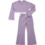 Παιδικό σετ φόρμες φούτερ αχνούδιαστες κορίτσι λιλά FUNKY 122-517104-1