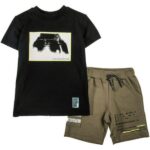 Παιδικό σετ καλοκαιρινό για αγόρι μαύρο-χακί GANG 122601