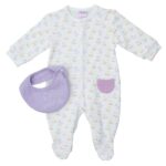 Βρεφικό φορμάκι μακό μακρυμάνικο για κορίτσι εκρού-λιλά Funky 223-060106-1