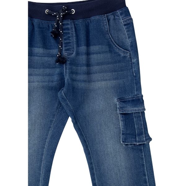Παντελόνι τζιν dobby για αγόρι σε χρώμα μπλε FUNKY 223-112101-1