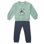 Παιδικό σετ φόρμες φούτερ κορίτσι φιστικί-ανθρακί FUNKY 223-717124-1