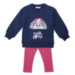Παιδικό σετ φούτερ μπλουζοφόρεμα-κολάν κορίτσι μπλε-φουξ FUNKY 223-721116-2
