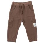 Παντελόνι βρεφικό τύπου jogger σε χρώμα σοκολατί FUNKY 223-811102-1