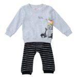 Βρεφικό σετ φόρμες αχνούδιαστες αγόρι γκρι-μαύρο Funky 223-817103-1