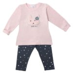 Βρεφικό σετ μακό μπλούζα με κολάν για κορίτσι ροζ-ανθρακί Funky 223-921100-1