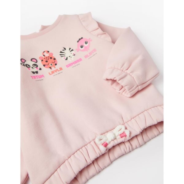 Μπλούζα βρεφική φούτερ για κορίτσι ροζ ZIPPY ZBGAP0202_22019
