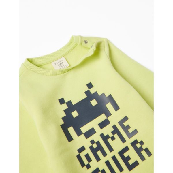 Μπλούζα βρεφική φούτερ για αγόρι πράσινο lime ZBBAP0202_22019