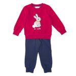 Σετ φόρμες βελουτέ & φούτερ για κορίτσι σε χρώμα κόκκινο-μπλέ funky 223-717120-2