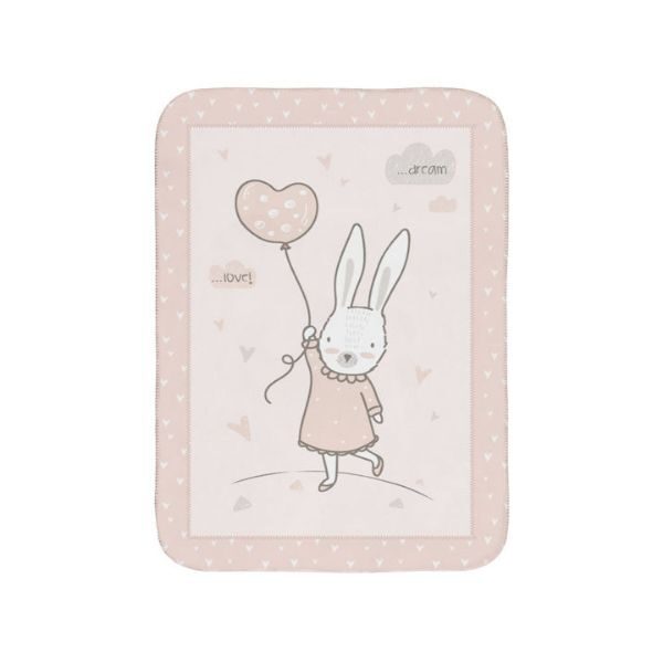 Κουβέρτα Αγκαλιάς & Λίκνου Rabbits in Love βελουτέ Ροζ 80x110εκ. Kikka Boo 31103020133