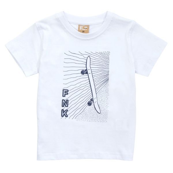 Μπλούζα κοντομάνικη για αγόρι σε χρώμα λευκό FUNKY 123-305118-1