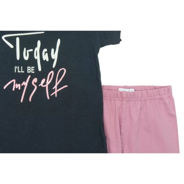 Σετ μπλουζ/μα-κολάν για κορίτσι σε χρώμα ανθρακί-ροζ FUNKY 123-520102-1