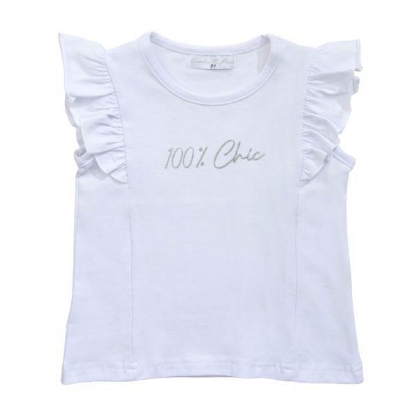 Μπλούζα αμάνικη για κορίτσι σε λευκό χρώμα FUNKY 123-705112-1