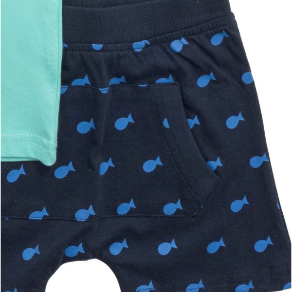 Βρεφικό σετ καλοκαιρινό για αγόρι aqua-μπλε FUNKY 123-801105-2