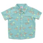 Πουκάμισο βρεφικό κοντομάνικο για αγόρι σε χρώμα γαλαζοπράσινο FUNKY 123-808100-1